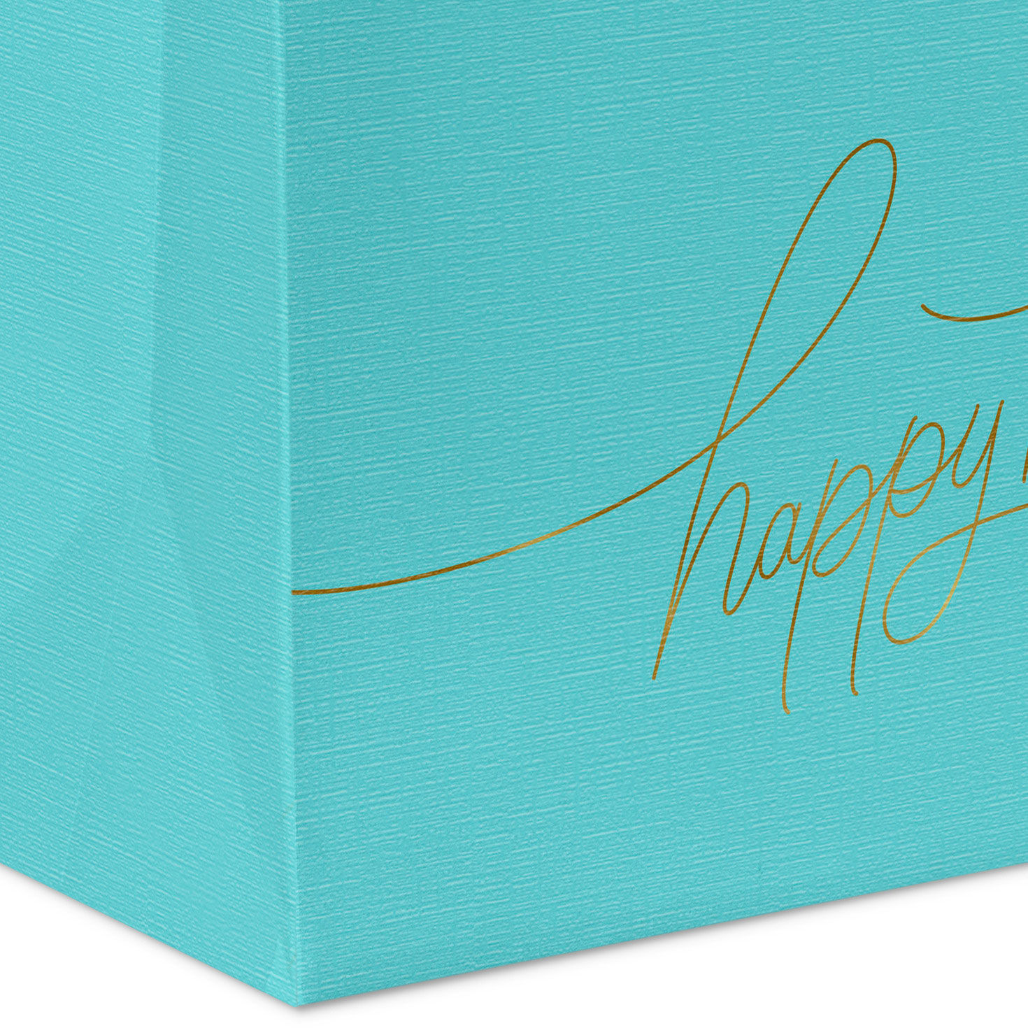 Happy Birthday on Turquoise Medium Square Gift Bag Base/Side Detail image number 5