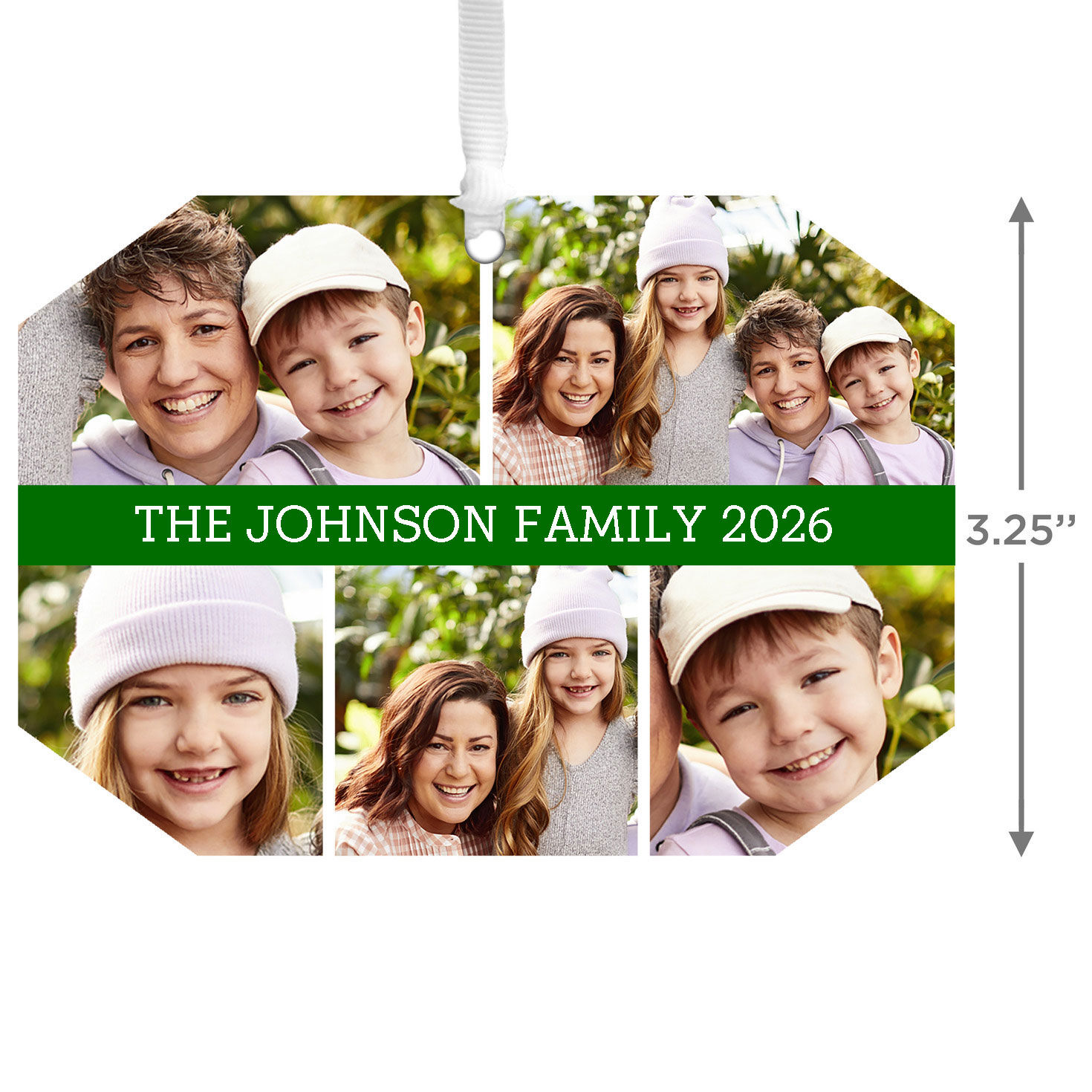 Five-Photo Personalized Christmas Ornament measurement image number 3