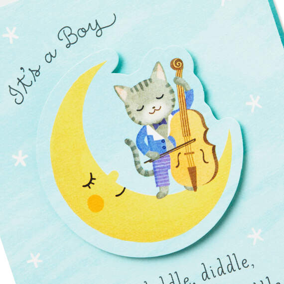 Over the Moon Mini Pop Up New Baby Boy Card, , large image number 4