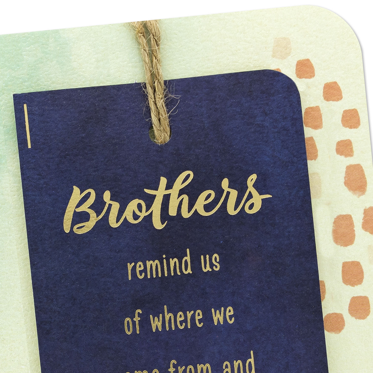 Abstract Navy, Green and Coral Painting Brother Birthday Card Card Front Detail image number 4