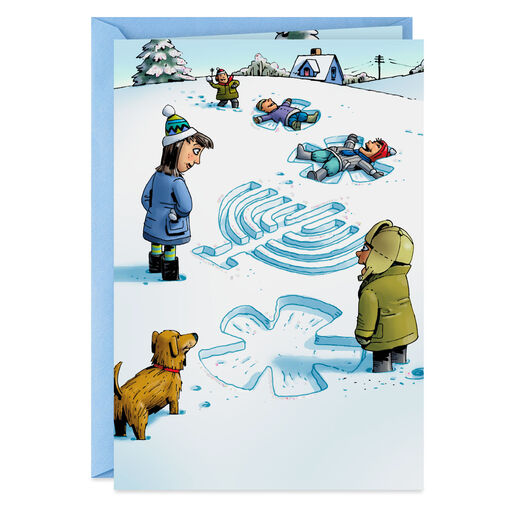 Snow Angels and Menorah Funny Hanukkah Card, 