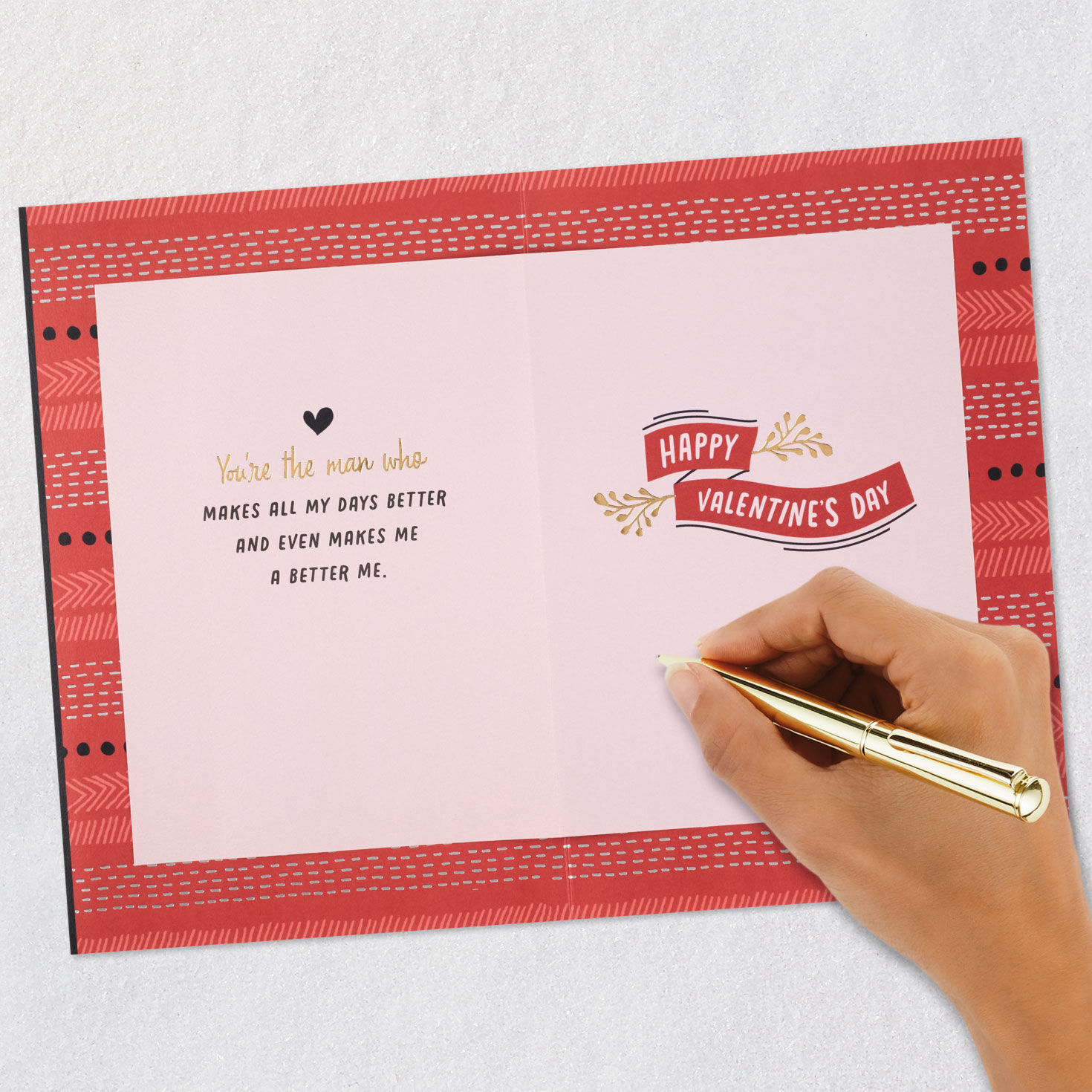 Whimsical Lettering Valentine's Day Card for Him Signing card image number 8