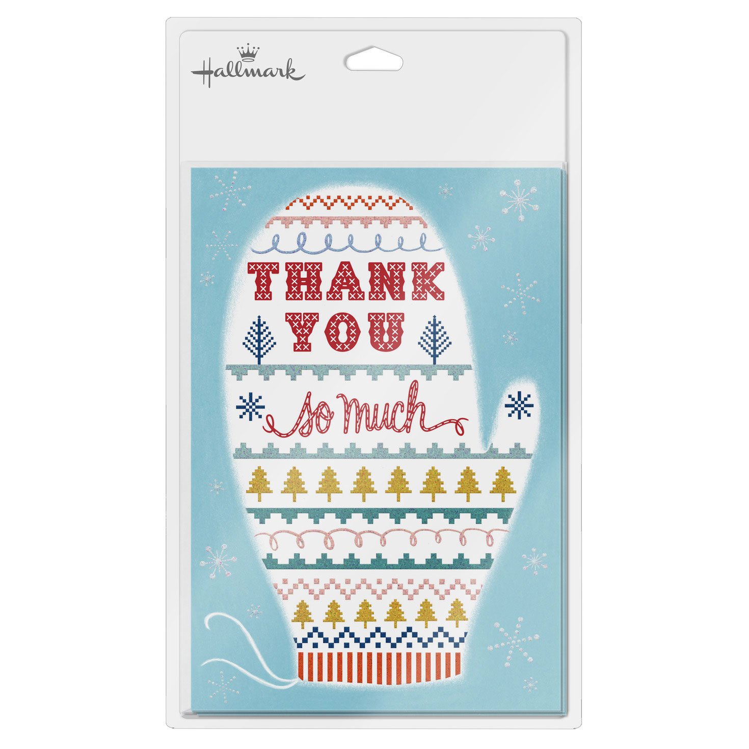 Colorful Mitten Christmas Thank You Card Pack package front image number 7