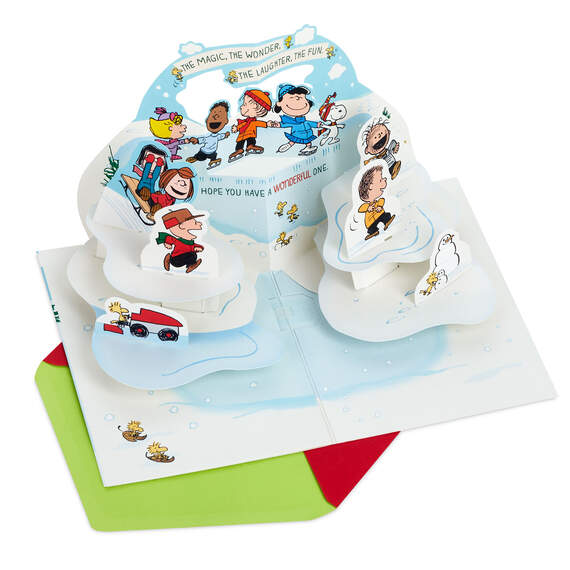 The Peanuts® Gang Jolly Ice Skating Musical 3D Pop-Up Christmas Card