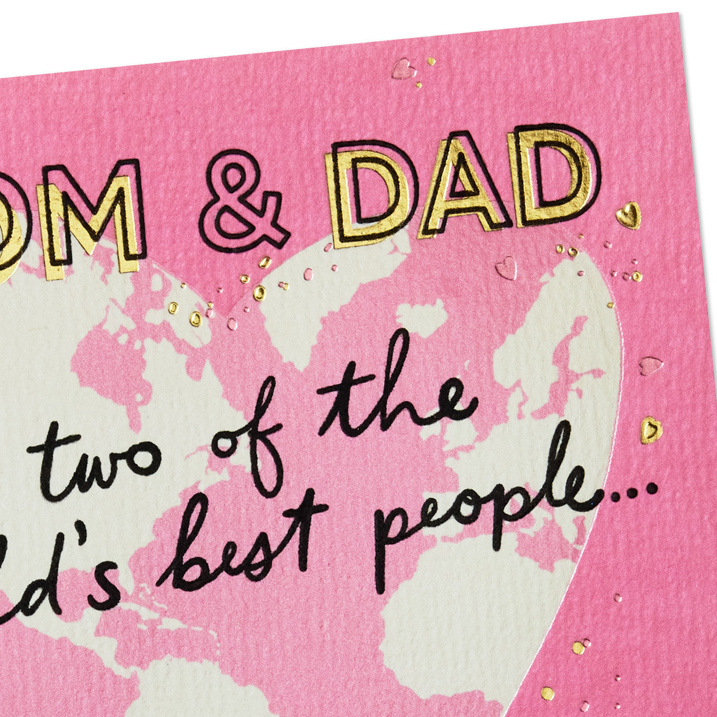 Heart-Shaped Globe Mom and Dad Valentine's Day Card Card Front Detail image number 4