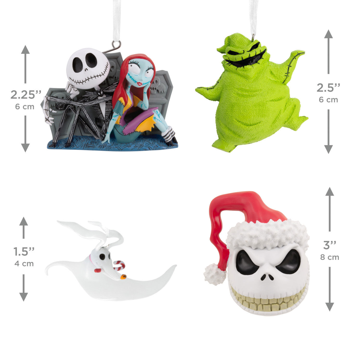 4 Nightmare Before Christmas Ornaments measurement image number 3