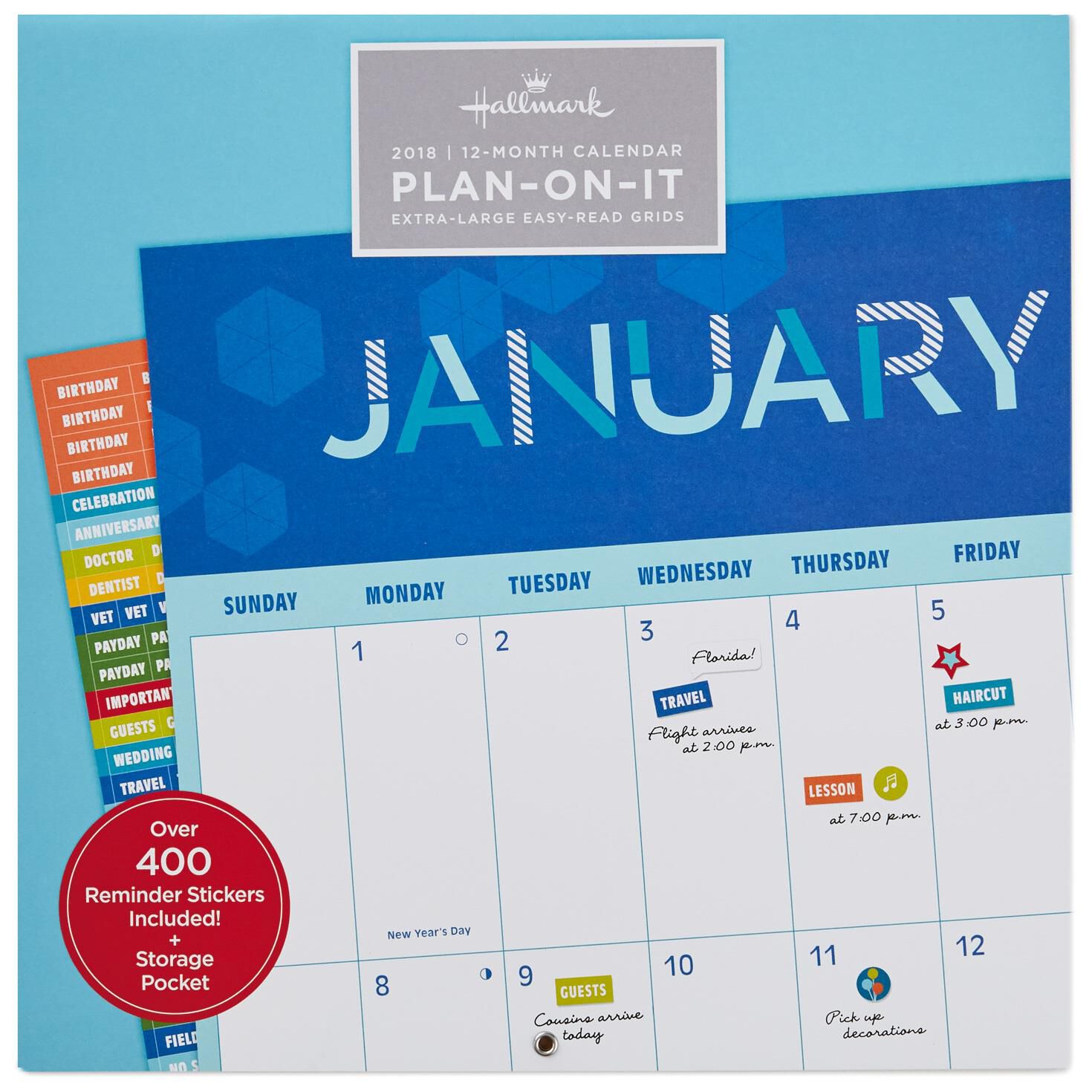 large 12 month wall calendars