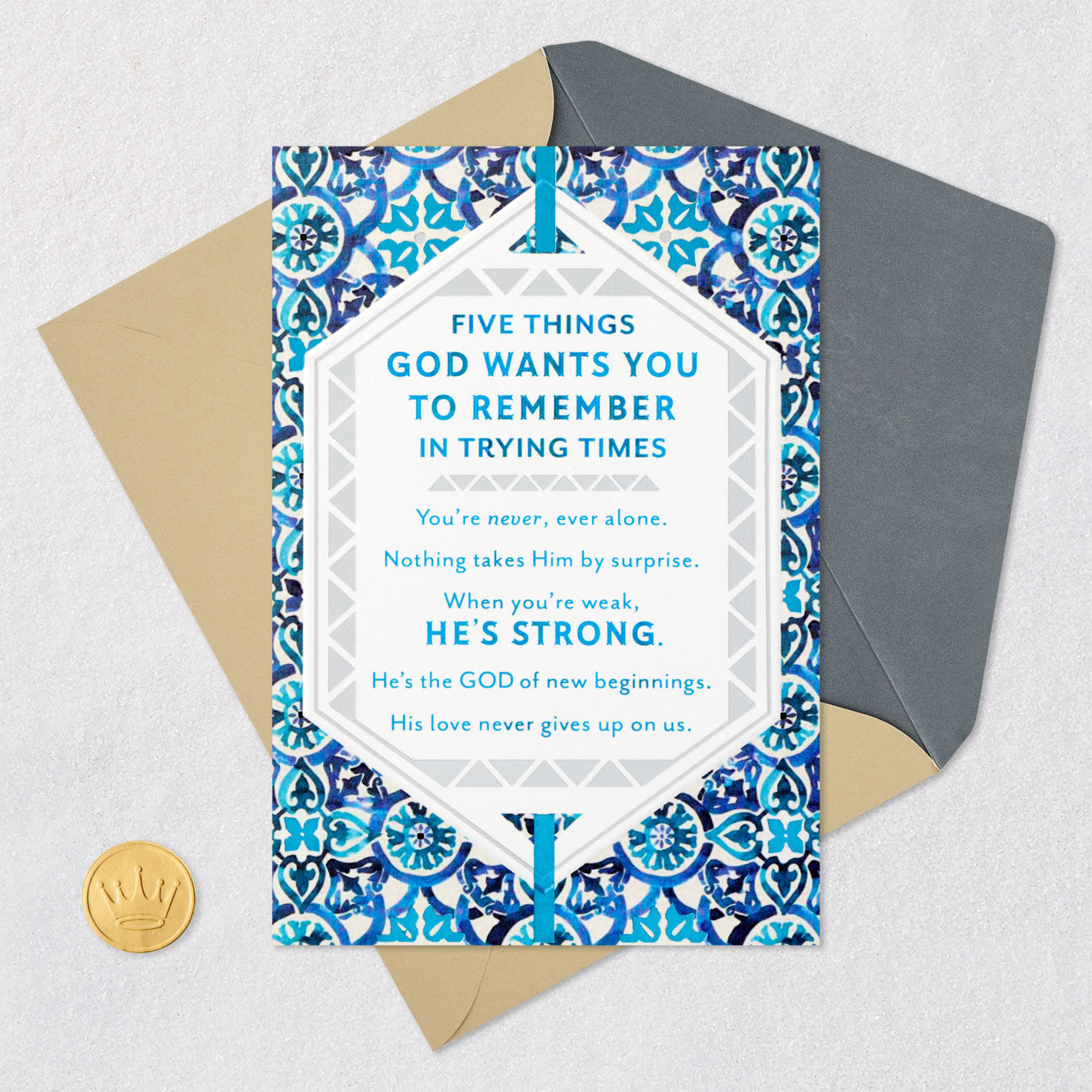 God Is Your Strength Religious Encouragement Card  image number 6