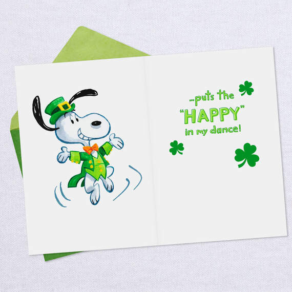 Peanuts® Snoopy Happy Dance Musical St. Patrick's Day Card, , large image number 3