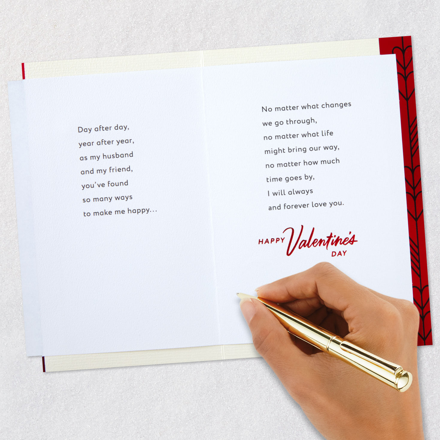 Couple Holding Hands Valentine's Day Card for Husband signing card image number 7