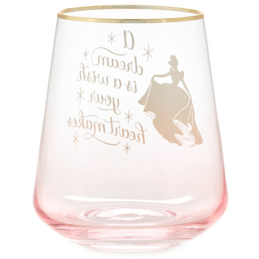 Disney Princess Cinderella Stemless Glass, 16 oz., 