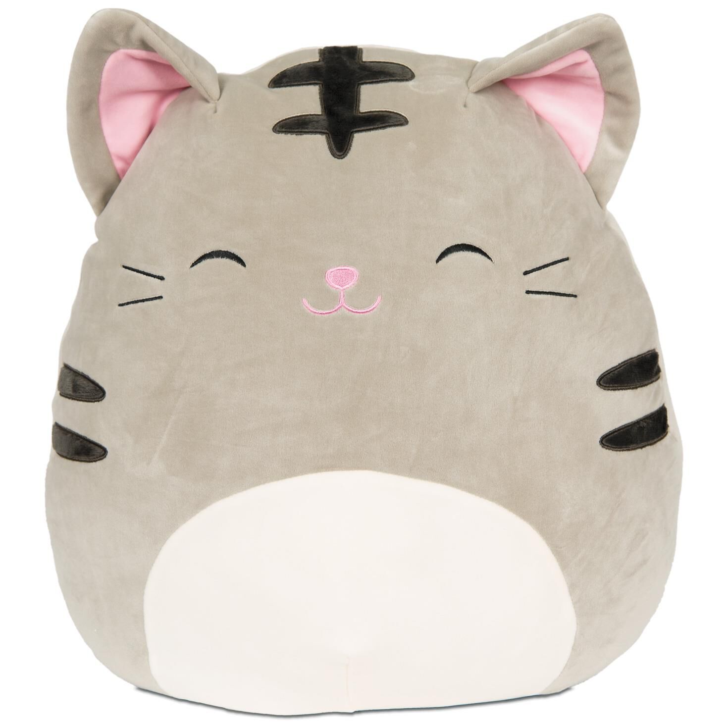 Medium Grey Striped Cat Squishmallow Stuffed Animal 16 Classic