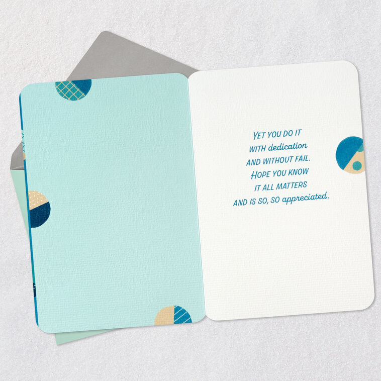 Patterned Circles Caregiver Thank You Card Open card with envelope image number 3