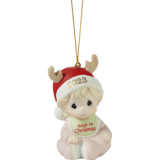 Precious Moments Baby's First Christmas Girl 2023 Ornament, 3", 