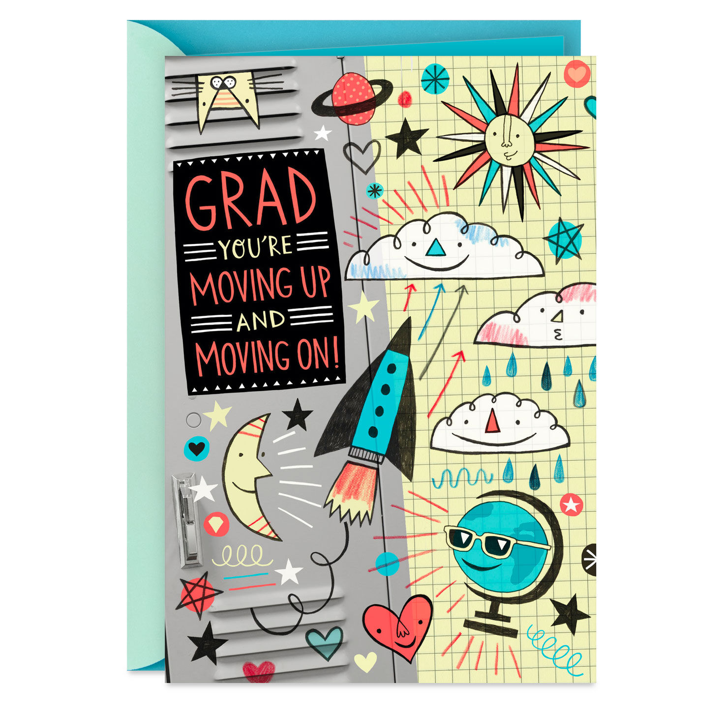 You're Moving Up and Moving On Graduation Card