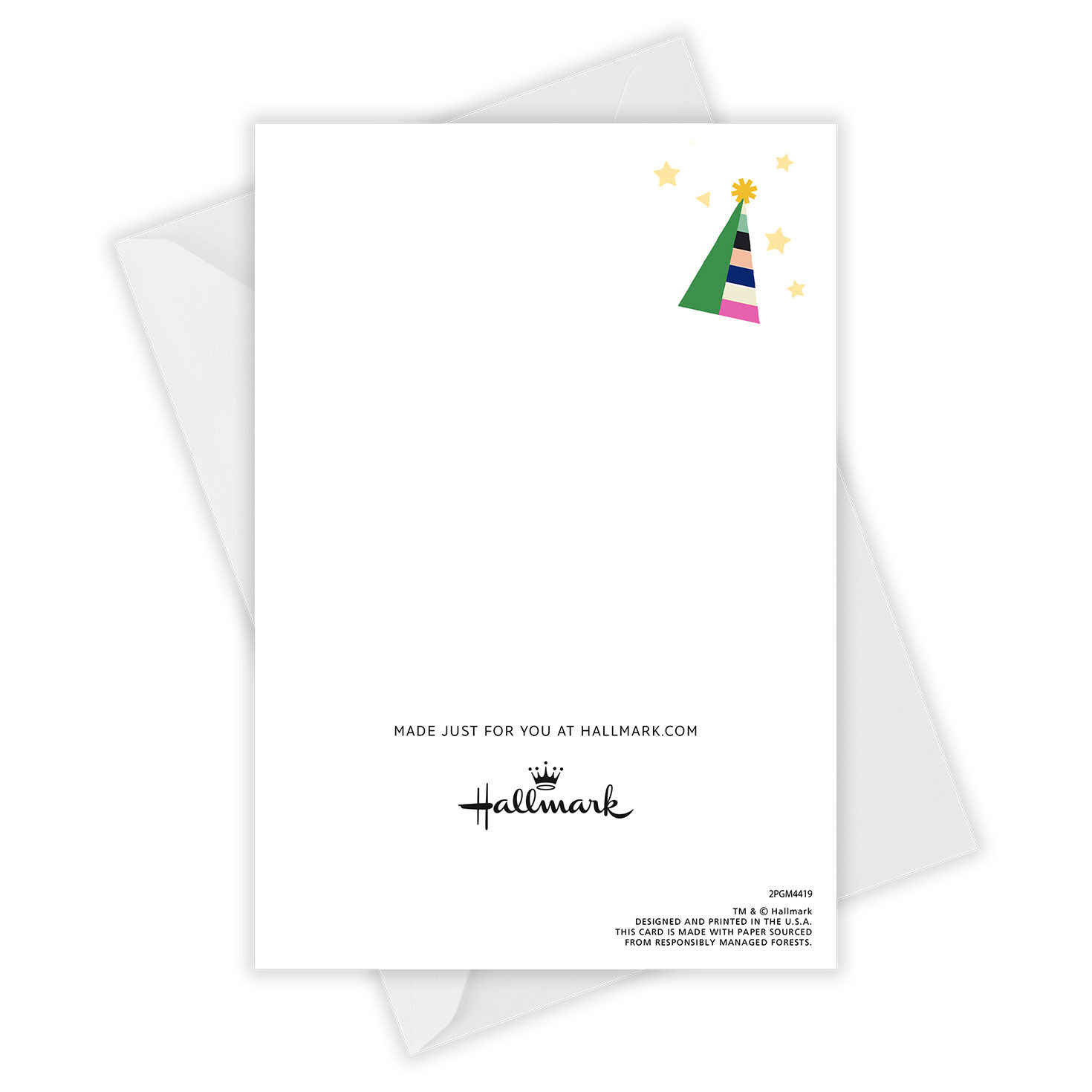 Colorful Party Hats Personalized Birthday Card Card Back with Envelope image number 4