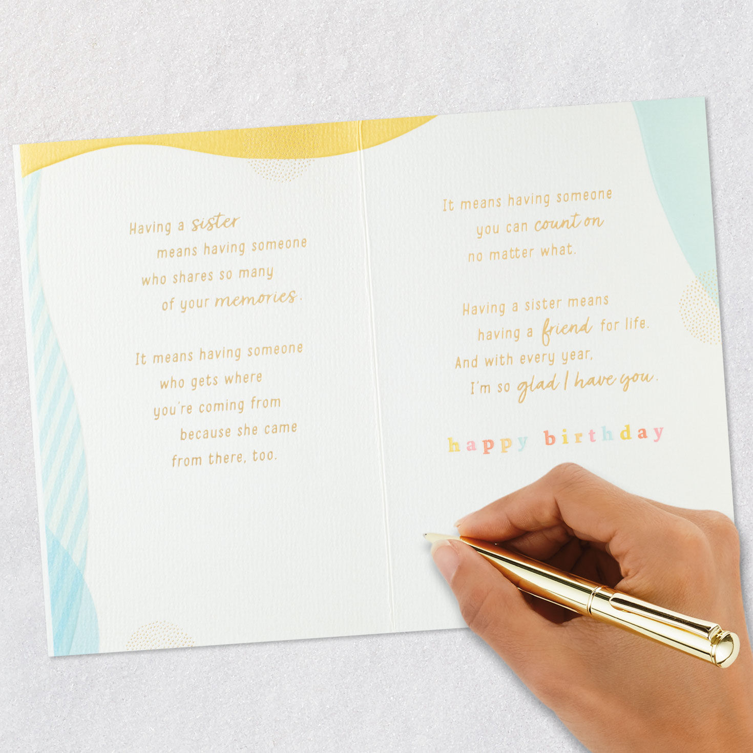 Colorful Lettering Sister Birthday Card Signing card image number 7