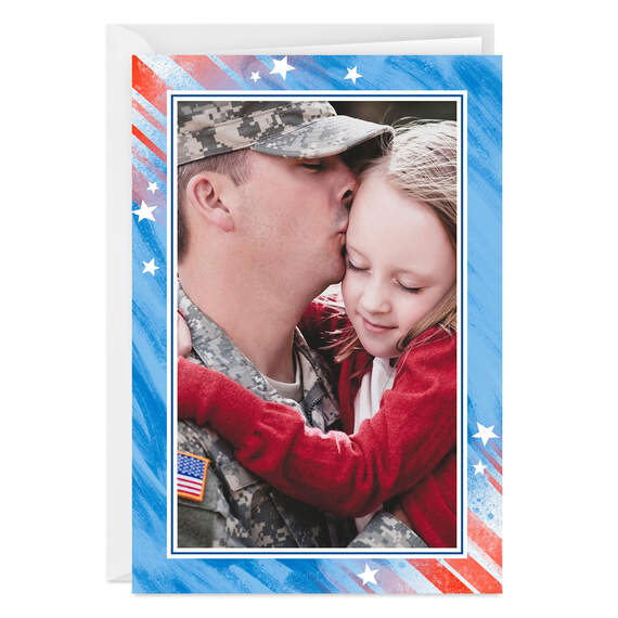 Red, White and Blue Patriotic Folded Photo Card
