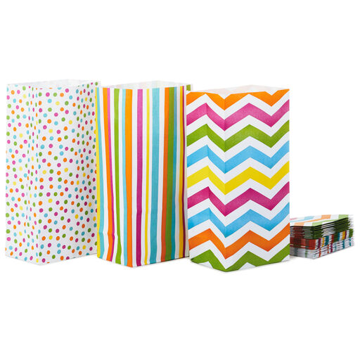 Spring Patterns Assorted Paper Goodie Bags, Pack of 30, 