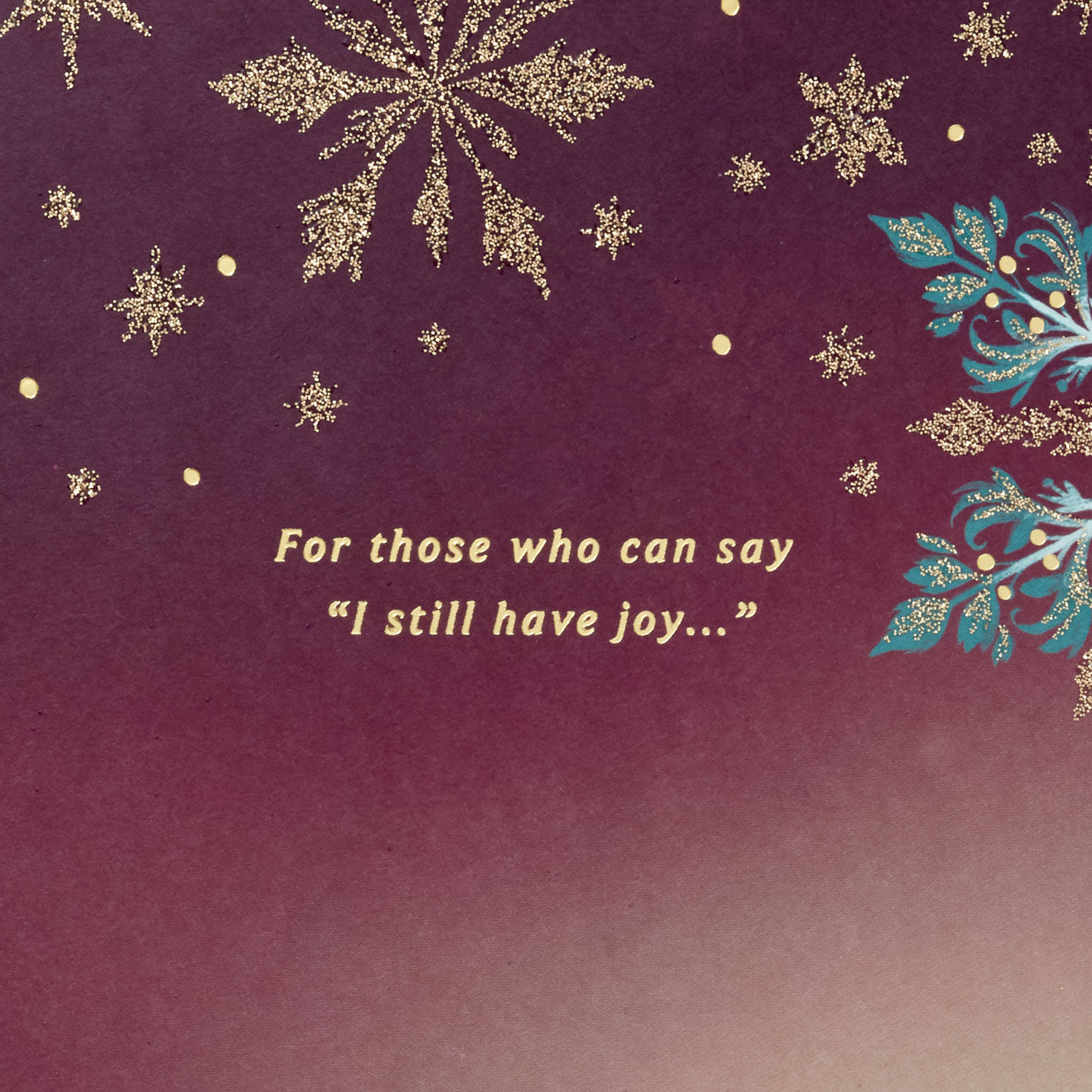 Gold and Blue Snowflakes on Purple Christmas Card Sentiment image number 4