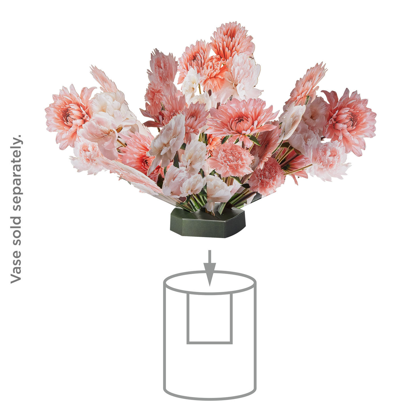 Build-a-Bouquet Pink and White Pop-Up Paper Flowers, , large image number 2