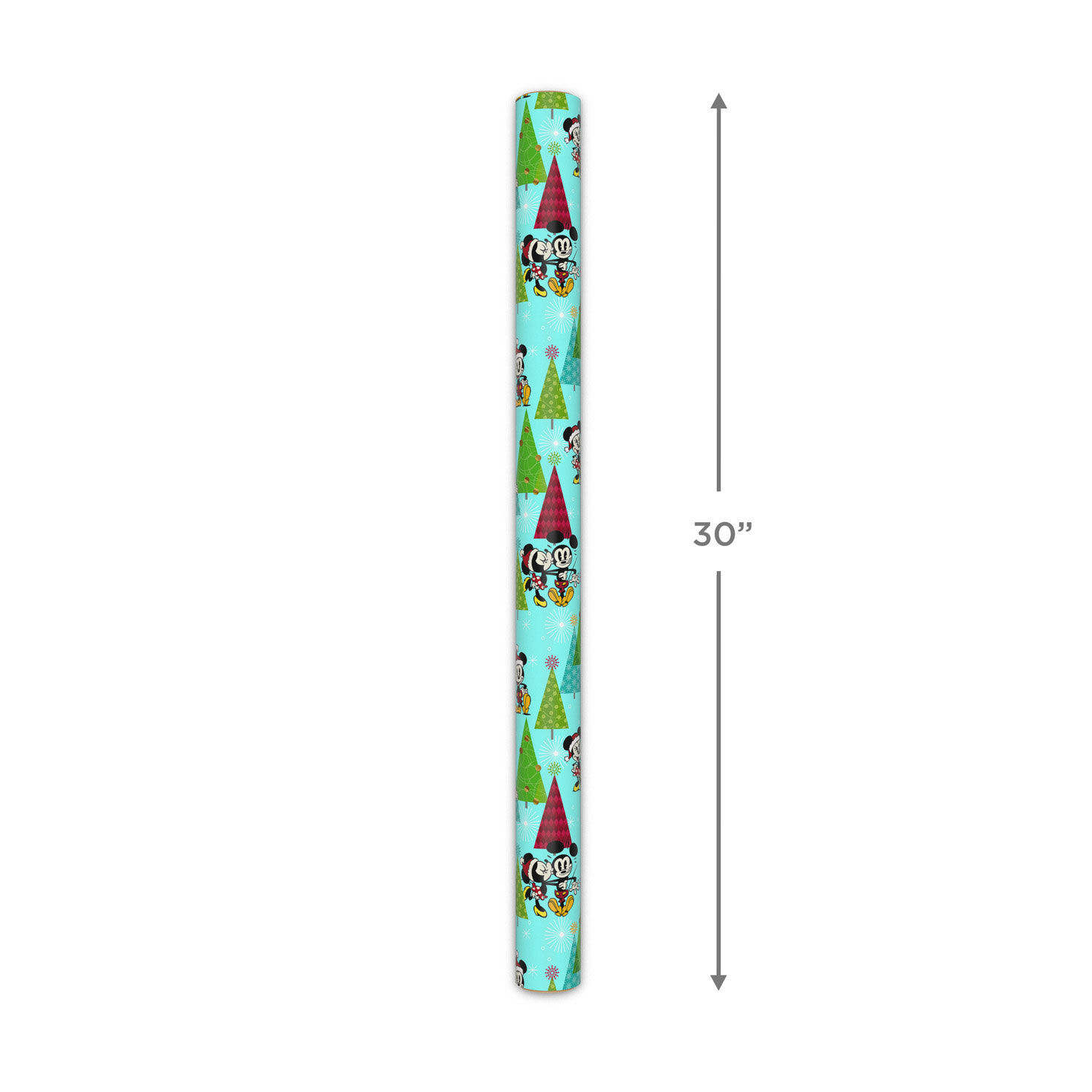 Disney Mickey and Minnie Vintage Christmas Gift Wrap Measurement image number 5