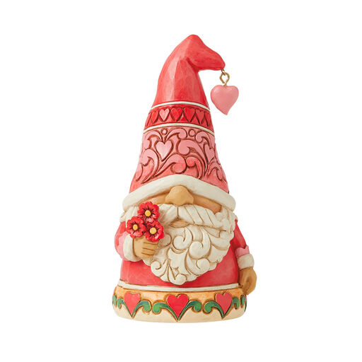 Jim Shore Love Gnome With Red Hearts Hat Figurine, 5", 