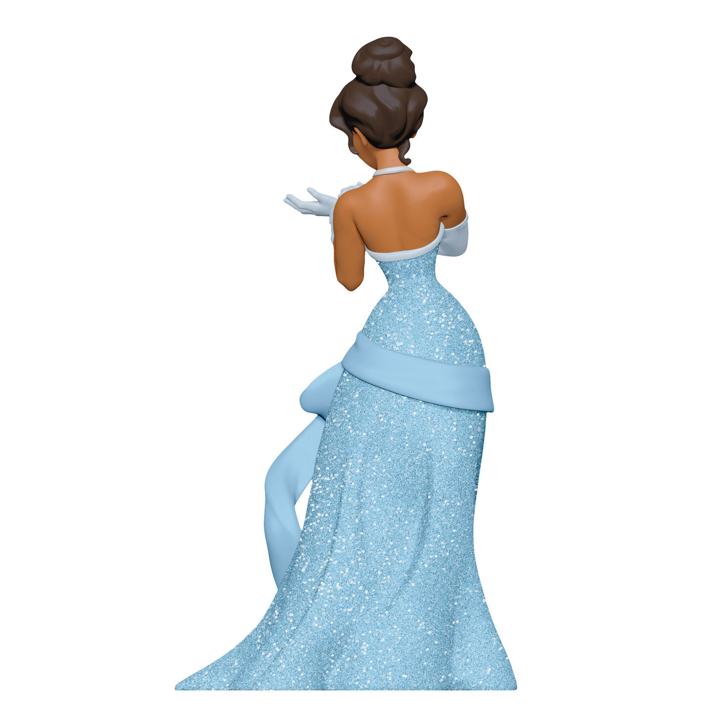 Disney Princess Tiana in Blue Keepsake Ornament Back image number 6