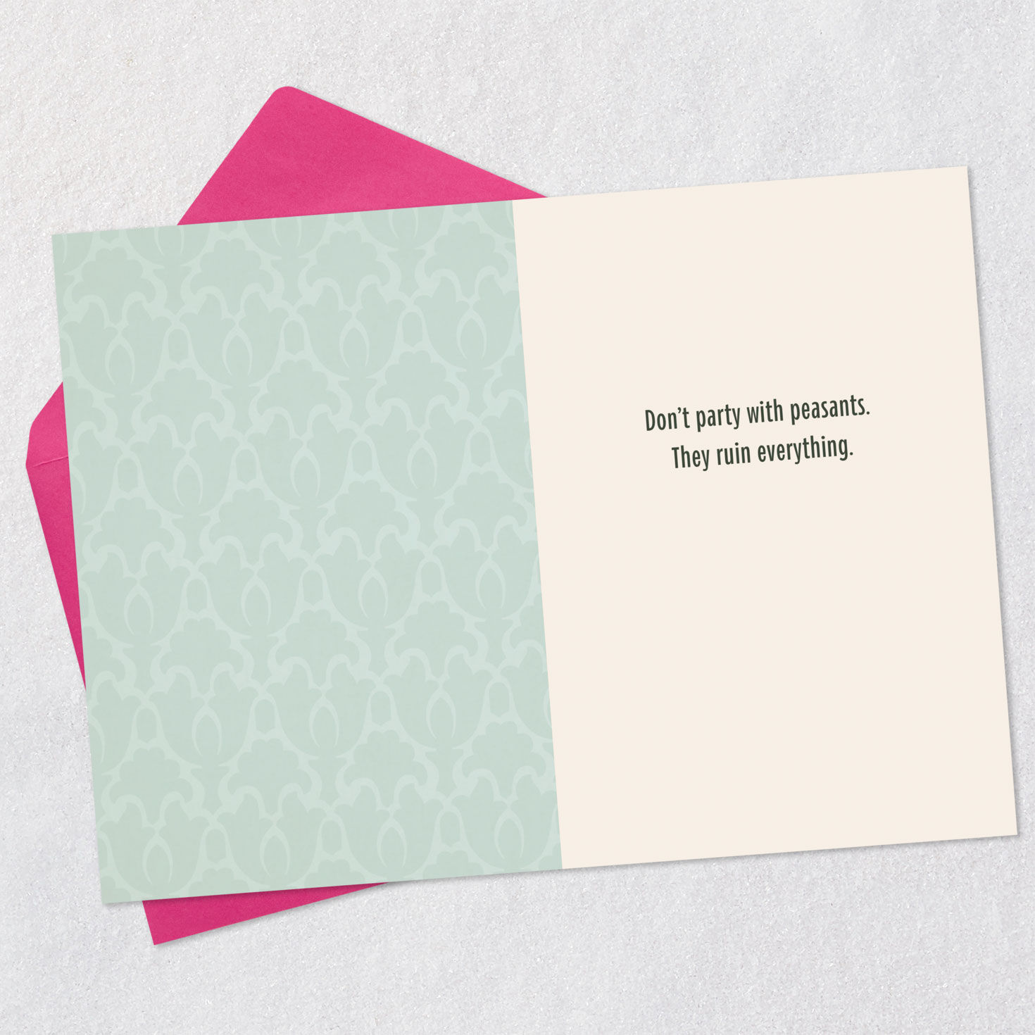 Marie Antoinette Eat Cake Funny Birthday Card Open card with envelope image number 3