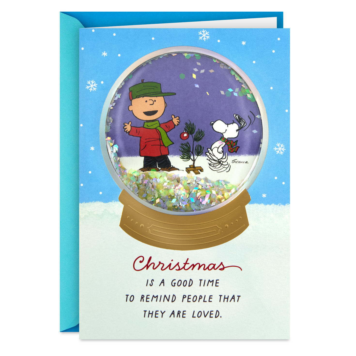 Peanuts® Charlie Brown and Snoopy Love Reminder Christmas Card