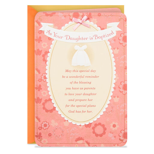 God's Special Plans Religious Baptism Card for Girl, 