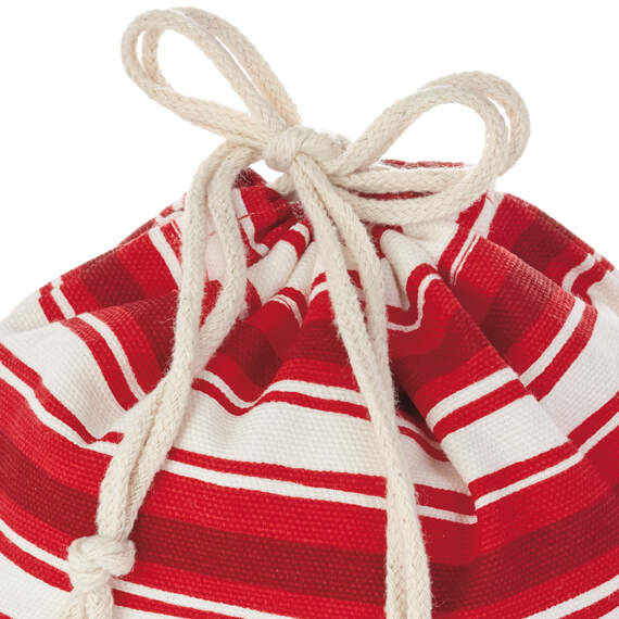 10" and 20" Santa and Stripes 2-Pack Fabric Christmas Gift Bags, , large image number 6