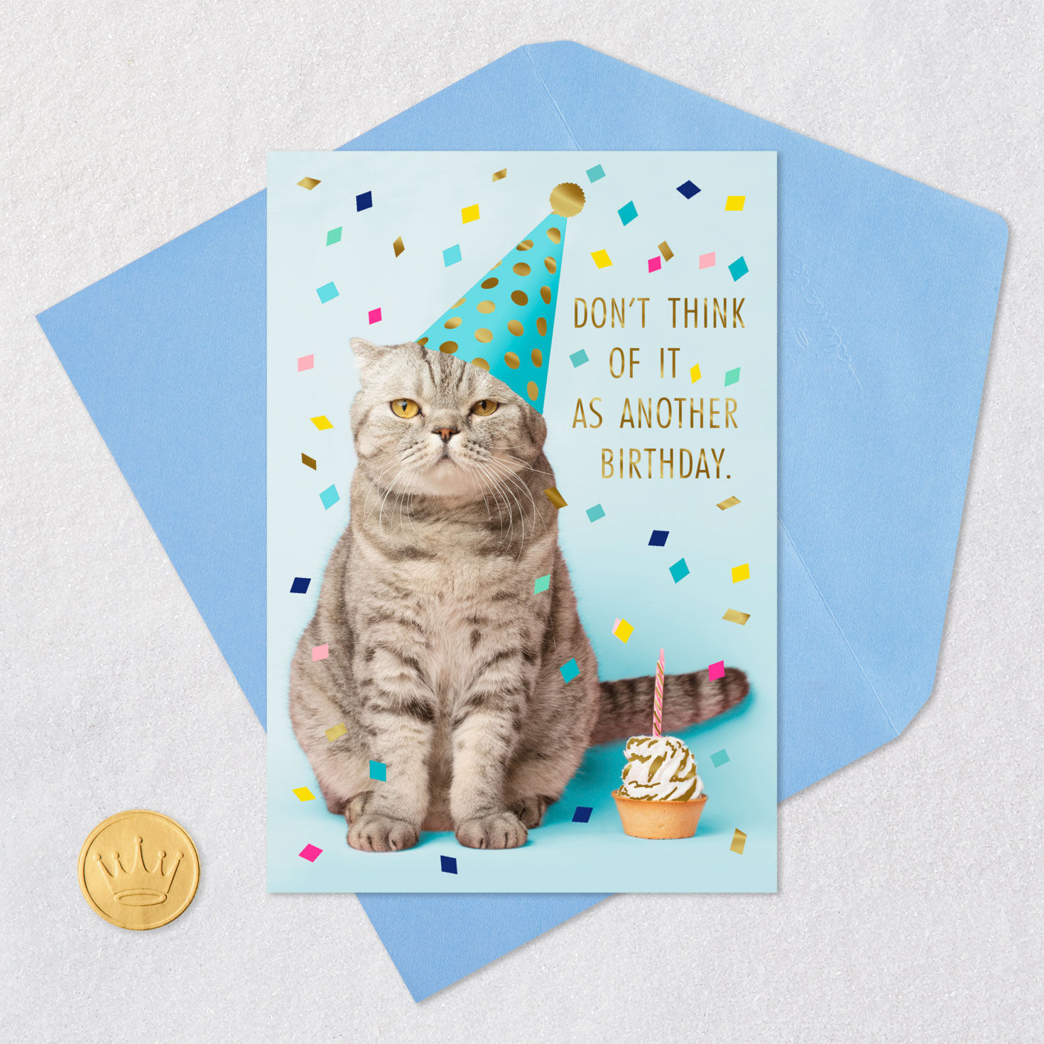 Gracing the World Funny Birthday Card Card Front with Envelope and Gold Seal image number 5