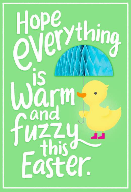Warm and Fuzzy Duckling Funny Easter Card for Kid, , large image number 1