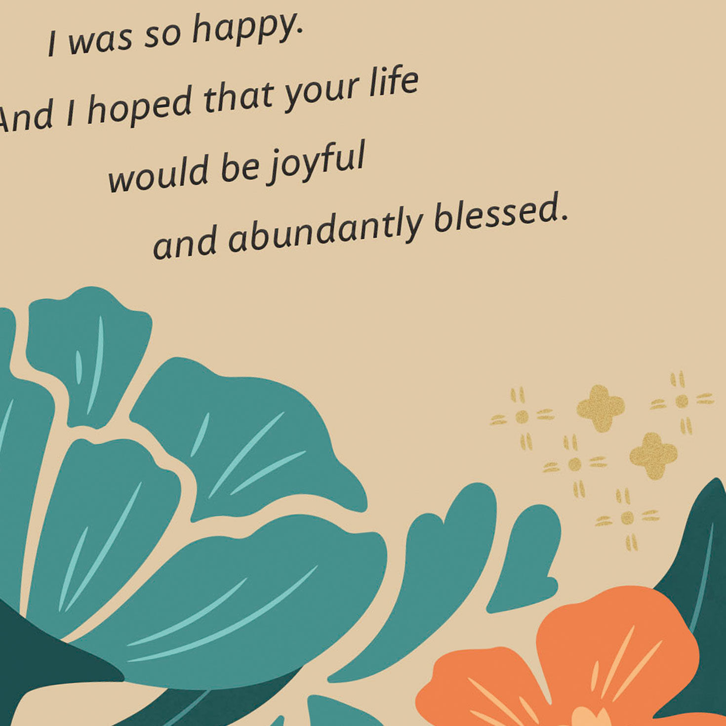 Orange and Blue Abstract Flowers Daughter Birthday Card Card Front Detail image number 5