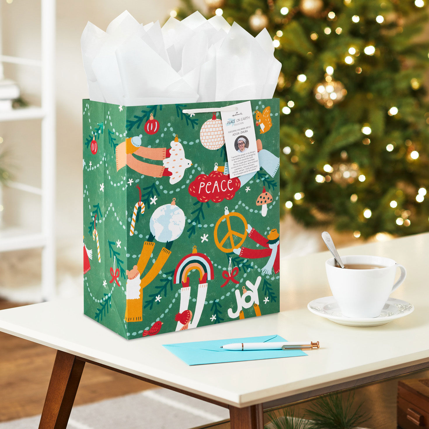13 Peace on Earth Ornaments Large Christmas Gift Bag Gift Bags Hallmark