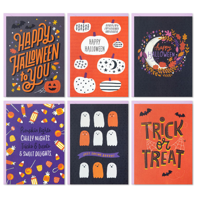 Ghosts and Pumpkins Halloween Cards Assortment Card fronts image number 2