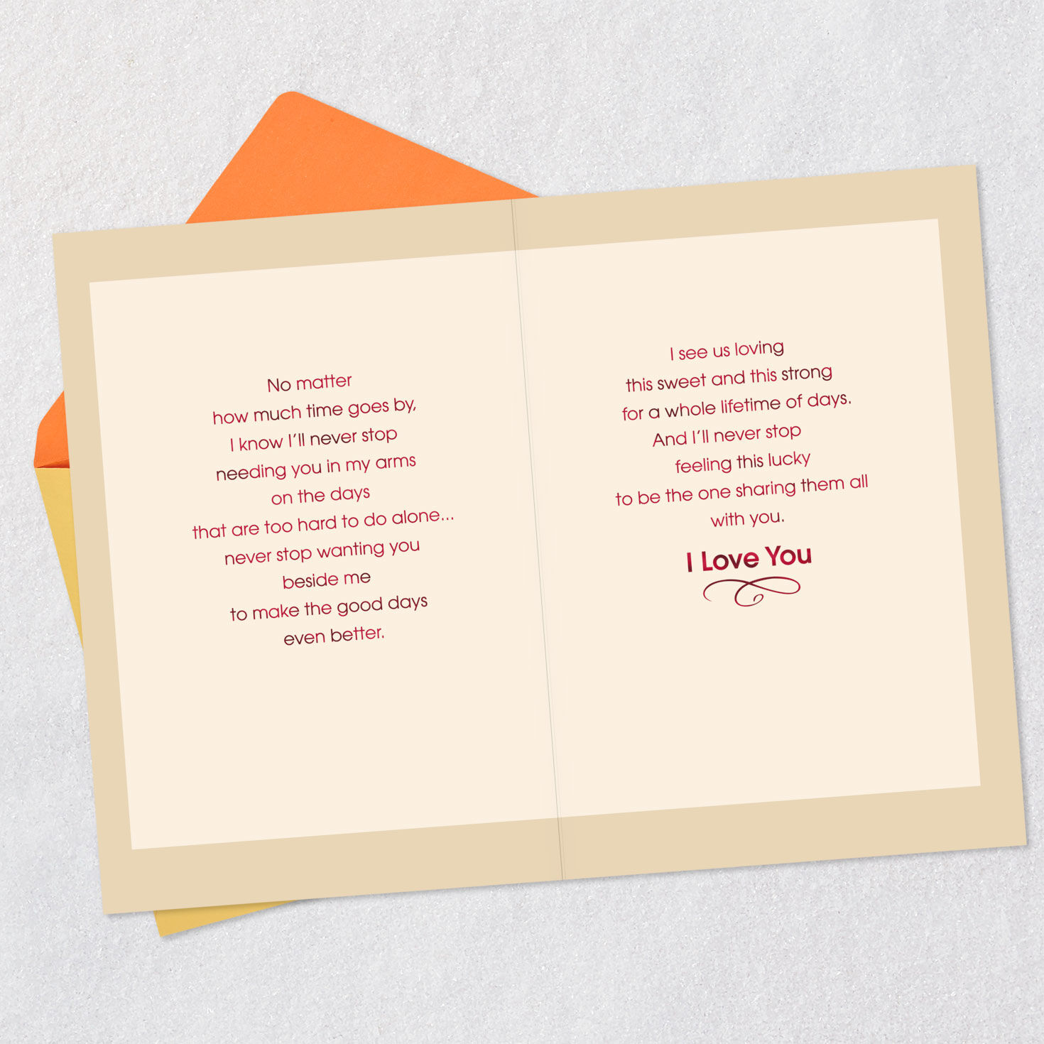 Couple Holding Hands Always Together Romantic Love Card Open card with envelope image number 3