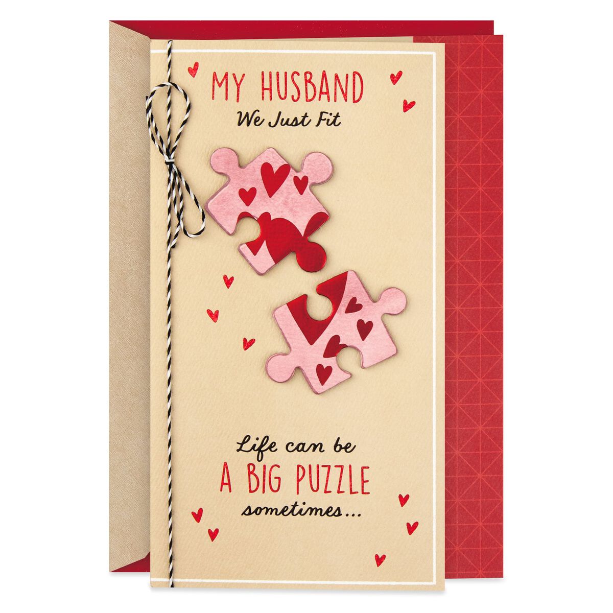 Two Puzzle Pieces Valentine's Day Card for Husband Greeting Cards