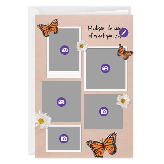 Personalized Butterflies and Daisies Photo Card, , large image number 6