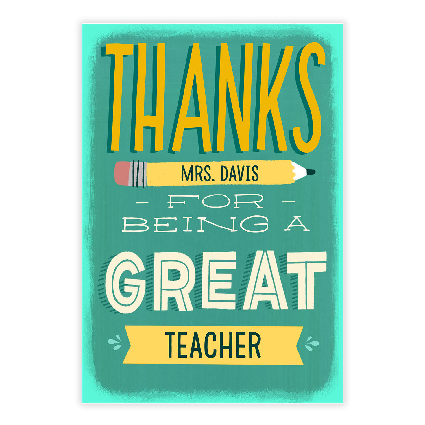 Pencil Personalized Thank You Card front image number 2