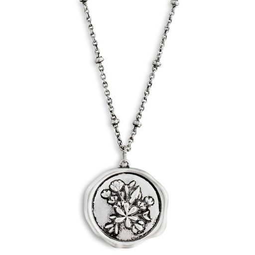 Floral Charm Dear You Mom Necklace, 17.5", 