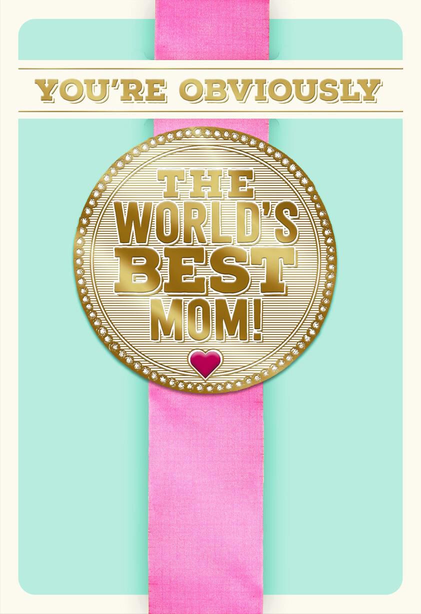 World's Best Mom Ribbon Funny Mother's Day Card