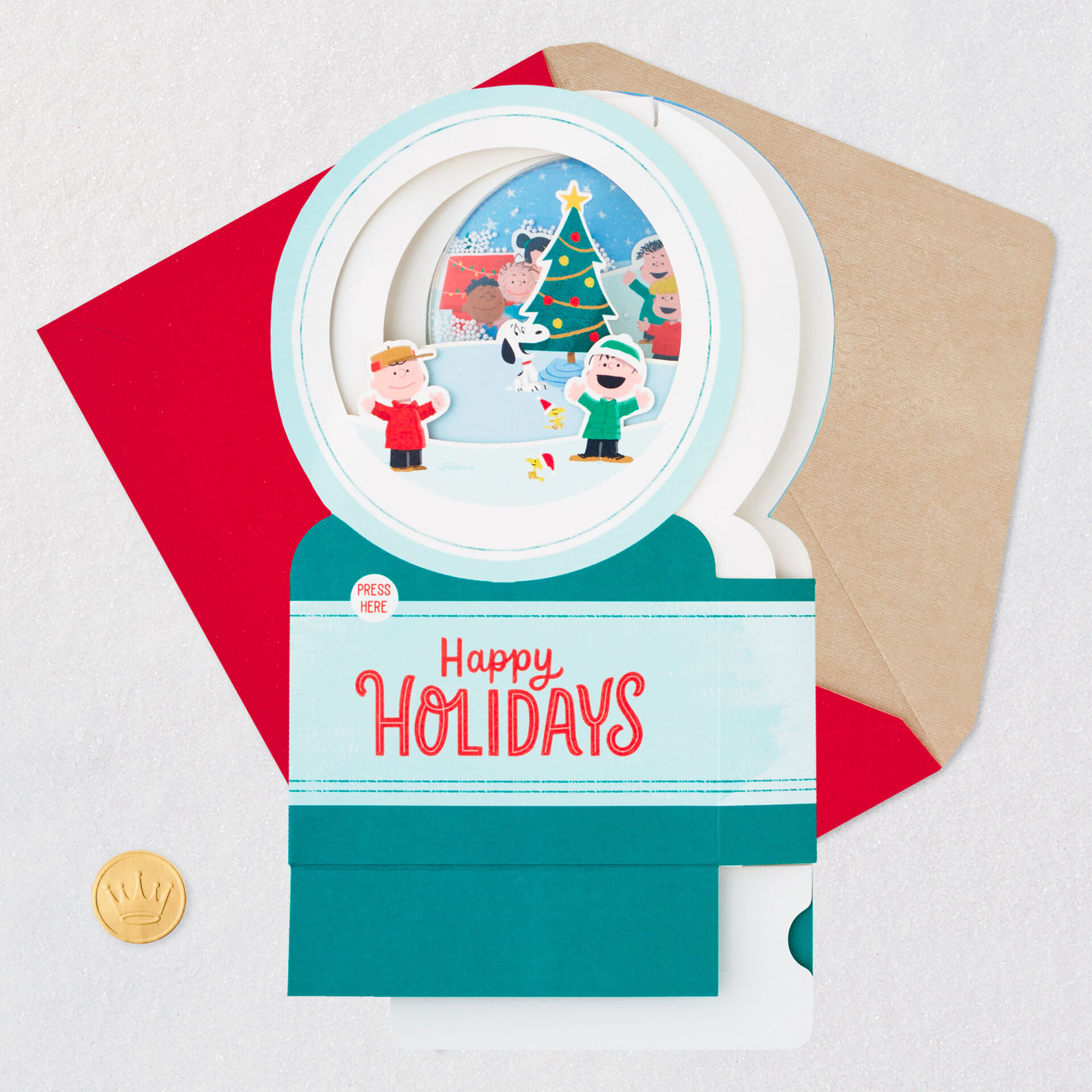 The Peanuts® Gang Snow Globe Musical 3D PopUp Holiday Card With Motion