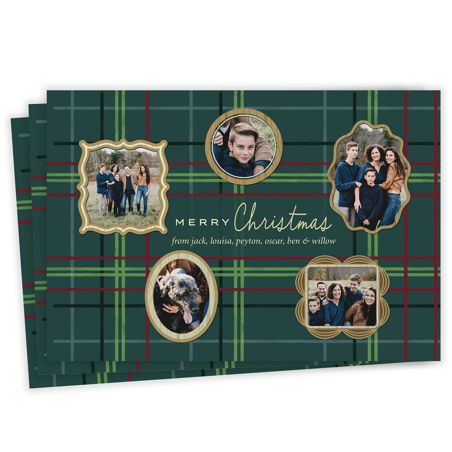 Plaid Wall Gallery Flat Christmas Photo Card