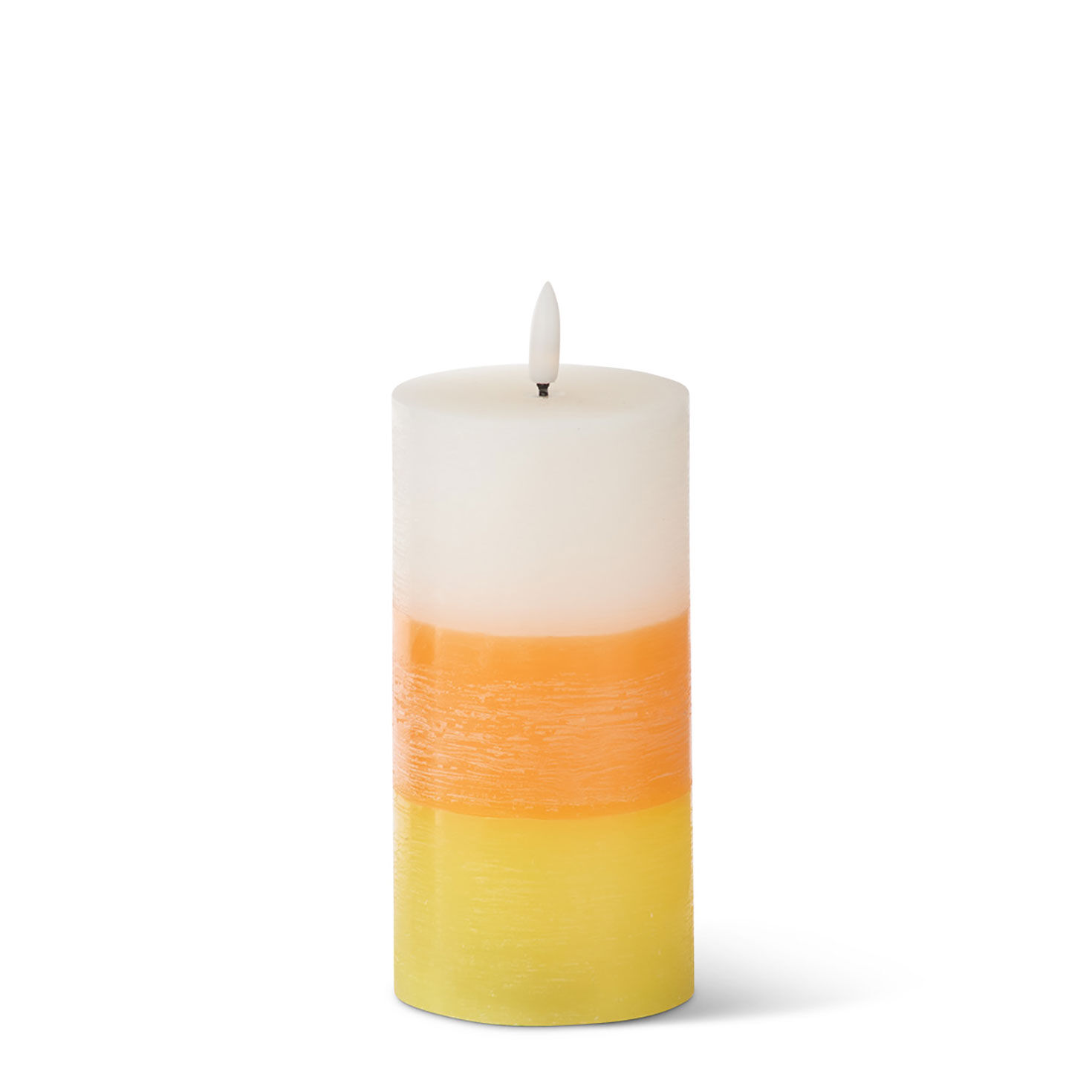 K&K Interiors Candy Corn Pillar Candle, 6.25"