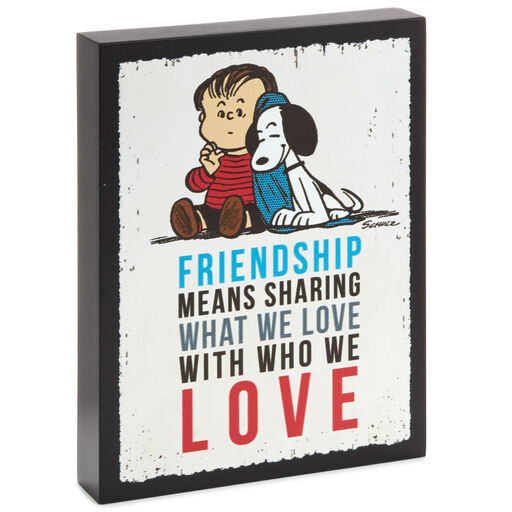 Peanuts® Linus and Snoopy Friendship Wood Quote Sign, 5x6.5, 