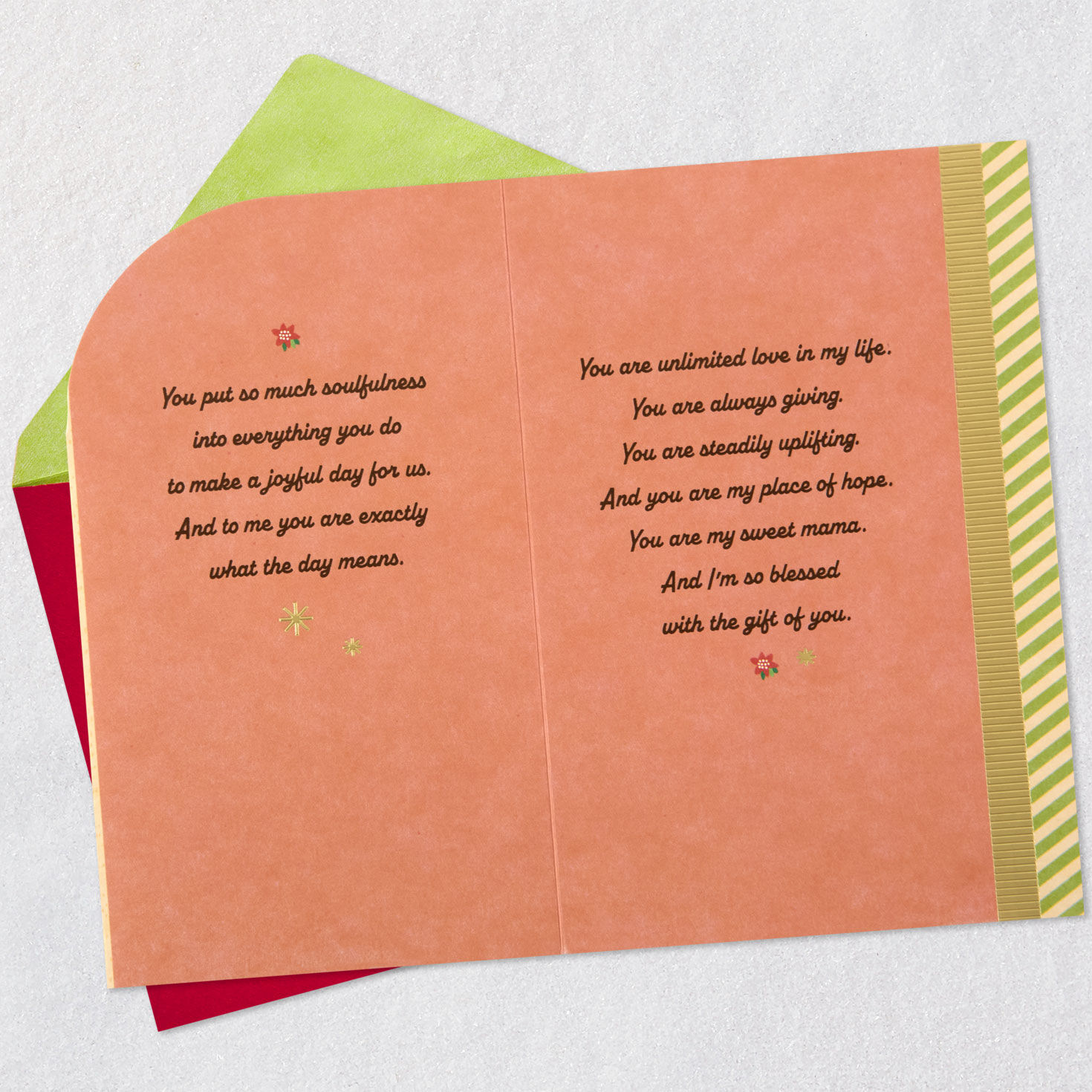 Black Family Gathering Christmas Card for Mom Open card with envelope image number 4