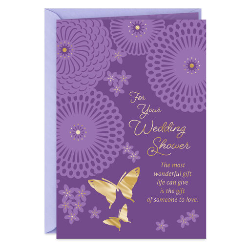 Wishes of Happiness and Love Wedding Shower Card, 