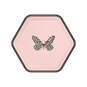 Butterfly on Pink Hexagonal Dessert Plates, Set of 8, , large image number 1